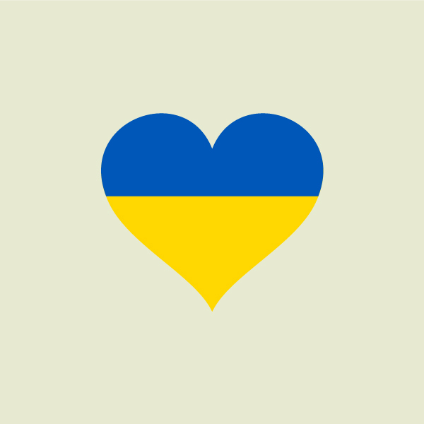 Ukraine flag in a heart shape