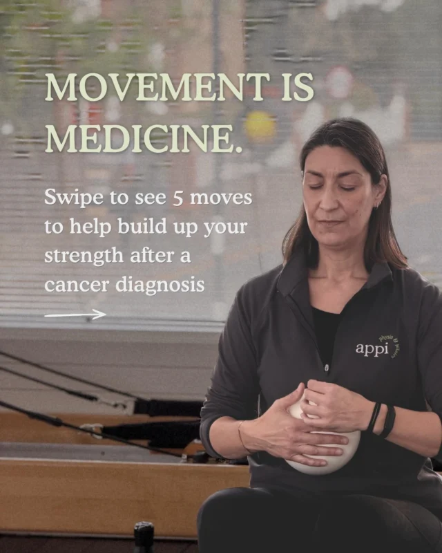 Movement is medicine. 💜

Swipe to see 5 gentle moves to help rebuild your strength after a cancer diagnosis, demonstrated by our instructor Cristina.
These exercises are designed to be accessible at every stage whether you’re in active treatment, post-surgery, or beyond.

But you don’t have to do this alone. 🤍

Our Thrive Beyond Cancer with Mat Pilates class is more than exercise. It’s a welcoming community where you can move, connect, and feel supported alongside others who truly understand.

📍Every Monday at 6:00pm | APPI Wimbledon
✨All levels and all stages welcome.
🪑Chair-based options available.

Curious to find out more? Book a FREE 15-minute phone consultation with our Exercise in Cancer Specialist, Lucy Pattullo, via the link in bio. 💜

#ThriveAfterCancer #PilatesForCancer #MovementIsMedicine #MatPilates #APPIWimbledon